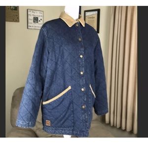 Ralph Lauren 90’s quilted denim barn coat in M